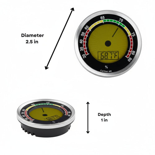 Cigar Oasis Caliber 4R Digital/Analog Hygrometer-Hygrometers-Cigar Oasis-Cigar Oasis